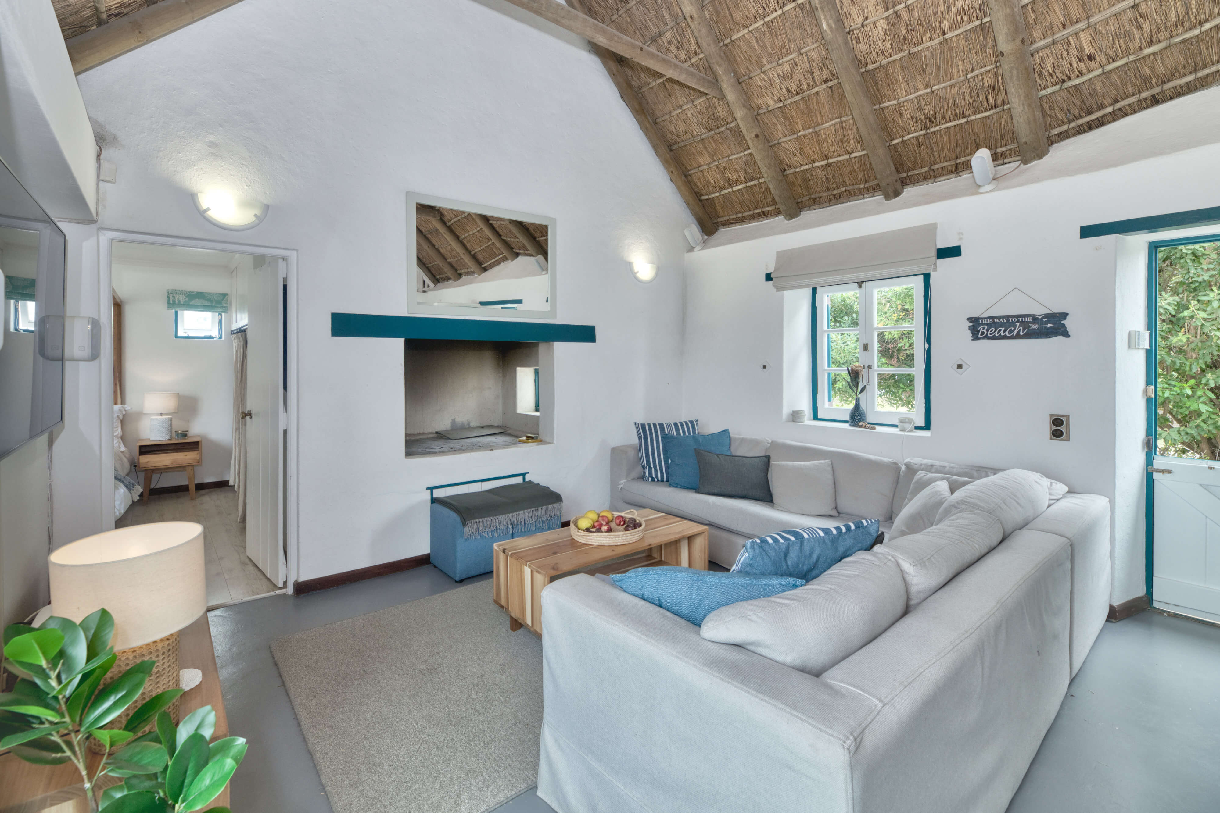 Living Room & Indoor Fireplace